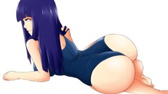 Ass white background hyuuga hinata purple hair naruto shippuden 
