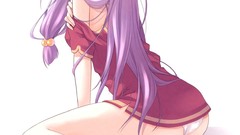 Ass white background red eyes long hair anime girls shampoo 