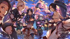 Ass white hair red eyes blondes skirts anime girls blue eyes 