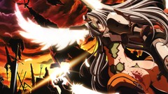 Ass wings blood Anime Valkyrie gray hair scans