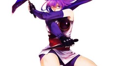 Assassins weapons purple hair