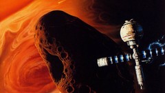 Asteroids paintings Jupiter planets spaceships science fiction 