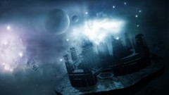 Asteroids planets science fiction outer space artwork futuristic