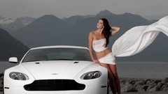 Aston Martin aston martin db9 girls with cars white cars