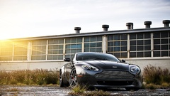 Aston Martin Car vehicle sunlight urban black cars