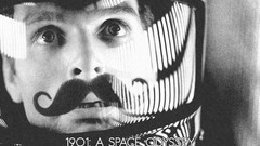 Astronauts 2001: A Space Odyssey monochrome outer space 