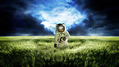 Astronauts digital art skies