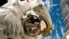 Astronauts Earth outer space