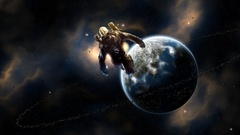 Astronauts outer space Earth