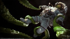 Astronauts outer space octopuses