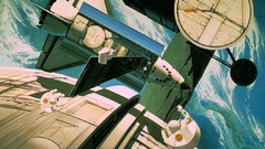 Astronauts space station space shuttle artwork futuristic Syd 