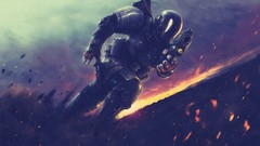 Astronauts suit drawings handguns