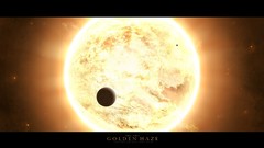 Astronomy planets golden outer space spacescape