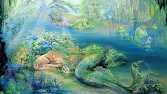 Atlantis Dolphins palace mermaids seashells josephine wall 