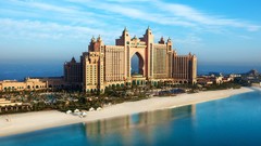 Atlantis dubai palm trees architecture Beaches reflections 