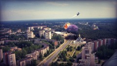 Attack explosions cities cityscapes f-16 fighting falcon towns