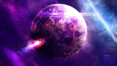 Attack purple planets science fiction outer space digital art 