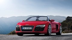 Audi cars convertible roads audi r8 red cars Audi R8 V10