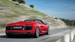 Audi cars convertible roads audi r8 red cars Audi R8 V10