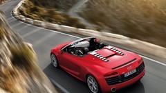 Audi cars convertible roads audi r8 red cars Audi R8 V10