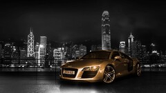 Audi selective coloring cityscape vehicle numbers Car