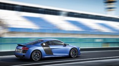 Audi track cars roads audi r8 blue cars Audi R8 V10