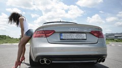 Audi white woman romania skies models audi s5