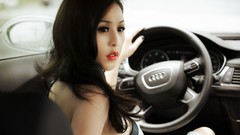 Audi woman cars asians brunettes