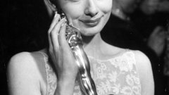 Audrey Hepburn grayscale Oscar