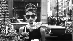 Audrey Hepburn sunglasses grayscale
