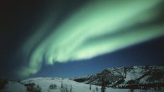 Aurora borealis snow landscapes