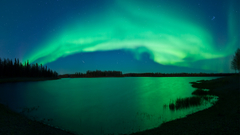 Aurora nature skyline Lake