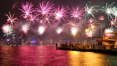 Australia fireworks cities long exposure