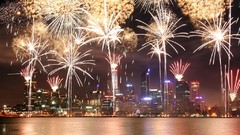Australia fireworks cities long exposure