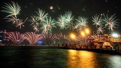 Australia fireworks cities long exposure