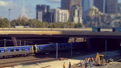 Australia Melbourne tilt-shift workers trains railroads