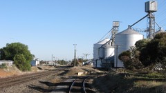 Australia Rural railway railroad tracks silos