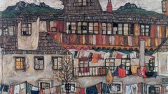 Austria paintings houses cityscapes artwork traditional art 