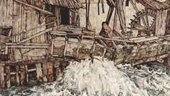 Austria paintings waterfalls artwork traditional art 20th 