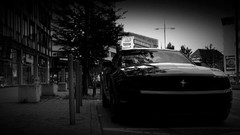 Auto black and white cars Ford front view vehicles sports cars 