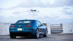 Auto cars chevrolet camaro ss blue cars