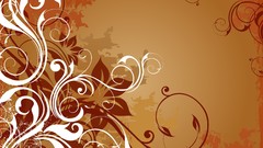 Autumn abstract floral grunge graphics multicolor orange 