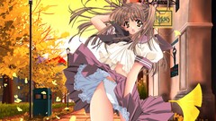 Autumn anime girls carnelian underwear panties upskirt