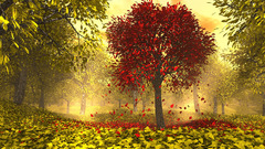 Autumn artwork forest woods