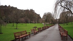 Autumn bench alley castle path avenue begining