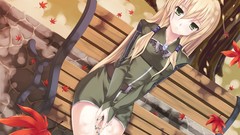 Autumn blondes anime girls green eyes