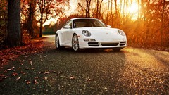 Autumn cars sunlight vehicles porsche 911