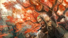 Autumn dress Dogs green