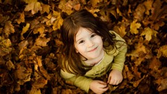Autumn fallen leaves children