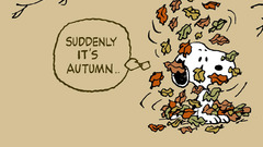 Autumn leaves Snoopy Peanuts